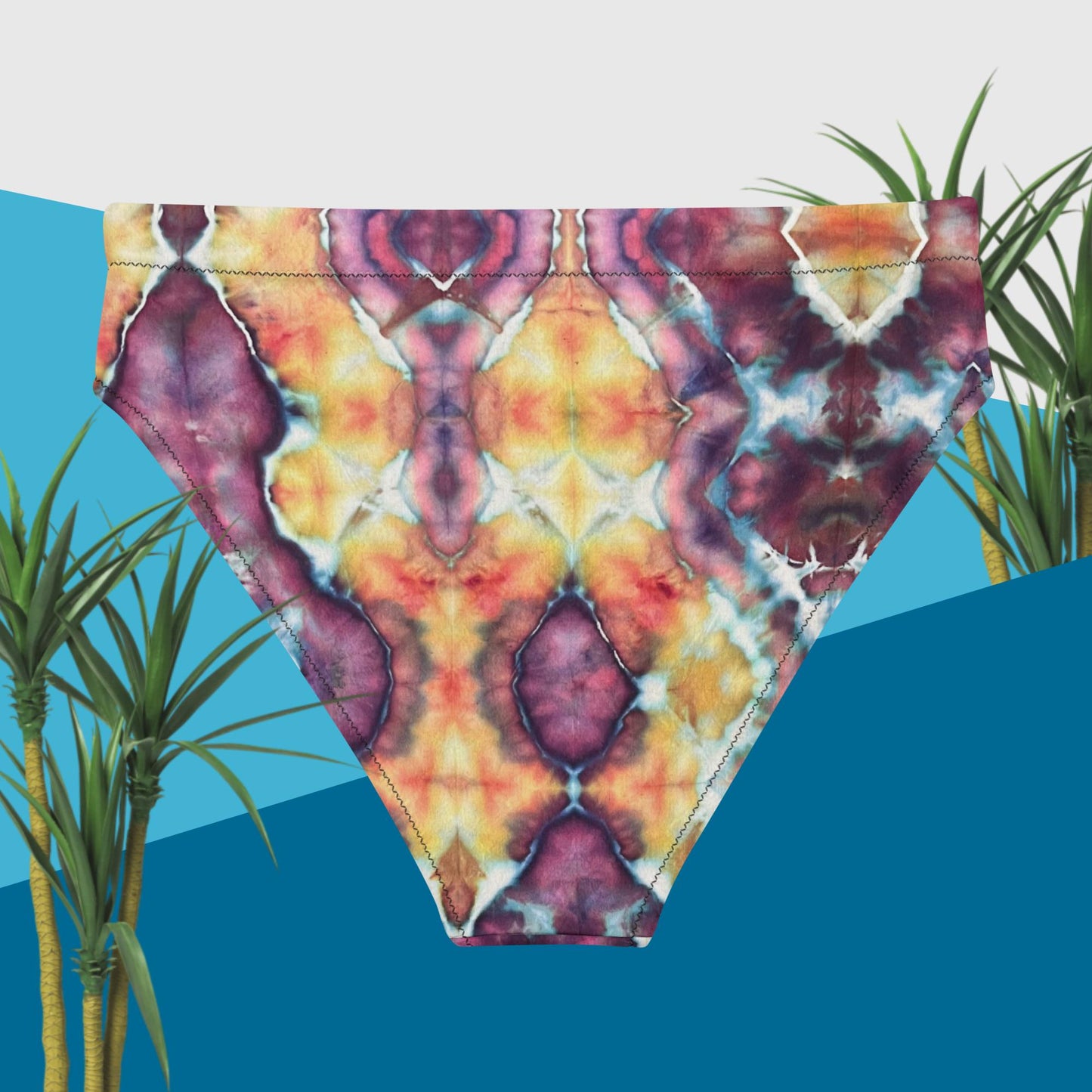 Recycled high-waisted bikini bottom