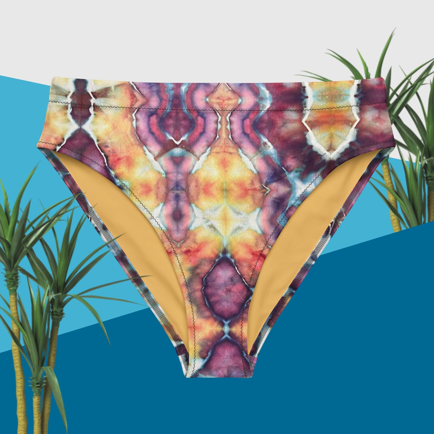 Recycled high-waisted bikini bottom