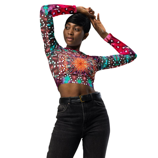 Recycled long-sleeve crop top